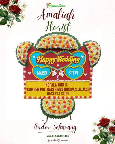 Karangan Papan Bunga Pernikahan di Kandawati